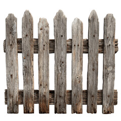 Aged wooden picket fence