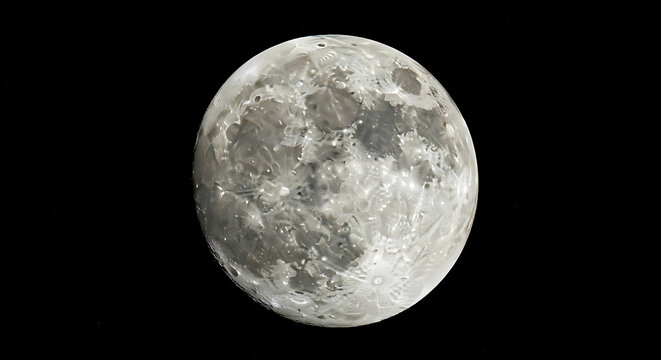 Close up view of the full moon against black sky
