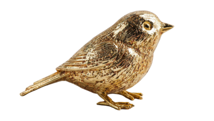 Detailed gold-toned bird figurine