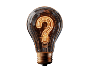 Illuminated lightbulb with question mark (1)