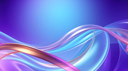 Naklejka premium Abstract blue and purple background with smooth, flowing waves, creating a modern and dynamic design, perfect for digital art and website backgrounds