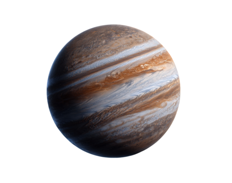 A detailed close-up view of Jupiter