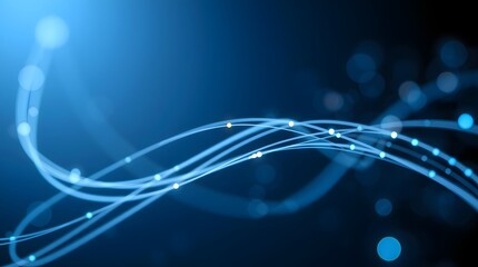 Blue data wave strands