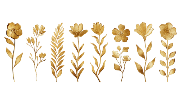 Gold Floral Design - Powered by Adobe