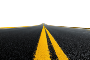 Empty highway disappearing into darkness