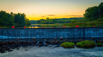 Sunset Autumn Landscape Eagleville Pond