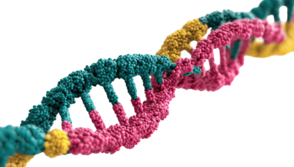 DNA strand, vibrant colors