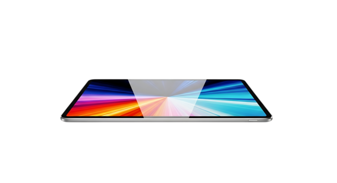 Sleek modern smartphone displaying vibrant abstract colors on a black background