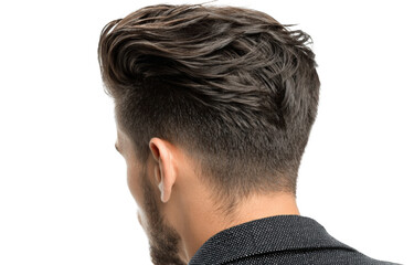 Fototapeta premium Close-up of a man's stylish haircut