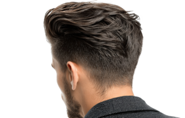 Close-up of a man's stylish haircut