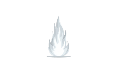 Simple white stylized fire graphic