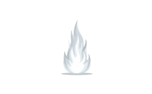 Simple white stylized fire graphic