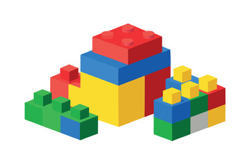 Obraz premium a-collection-of-colorful-building-blocks--reminisc (1).eps