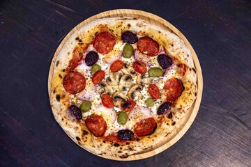 The best and most perfect rustic Brazilian artisan pizza baked in a wood-fired ove