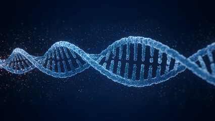 Glowing DNA Strand with Neon Trails &ndash; 4K Science Background
