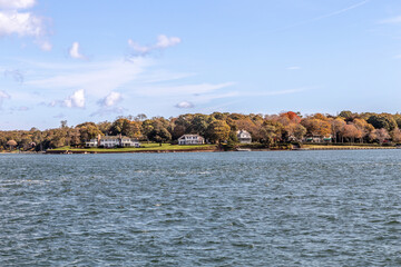 coastal landscape at Greenport at the islands of shelter islands heights, county New York