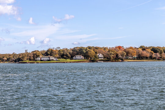 coastal landscape at Greenport at the islands of shelter islands heights, county New York