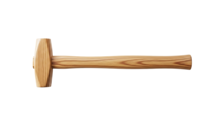 Wooden handled ball peen hammer isolated on black background