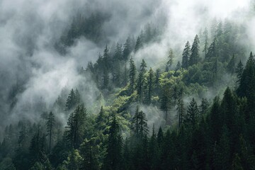 Misty mountain forest scene (7)