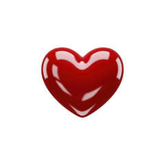 Fototapeta premium A single red heart shape with a glossy finish isolated against a plain black colored background space field