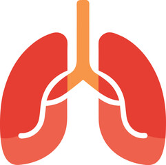 Vector art of stylized flat illustration of human lungs
