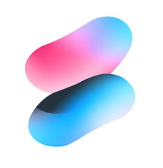 Two overlapping, vibrant, abstract shapes