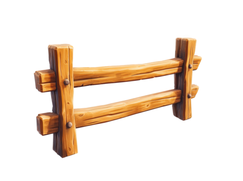 3D model of a simple wooden fence