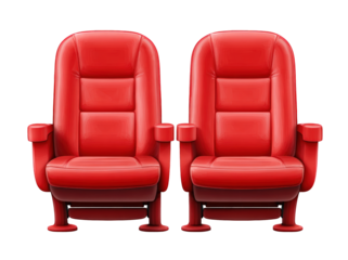 Two red cinema seats (2)
