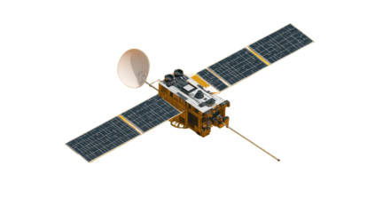 Spacecraft in orbit. Satellite illustration