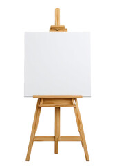 Blank canvas on wooden easel