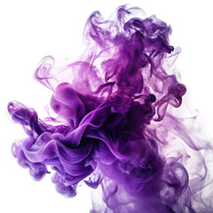 Vibrant purple and gray smoke swirling on black background