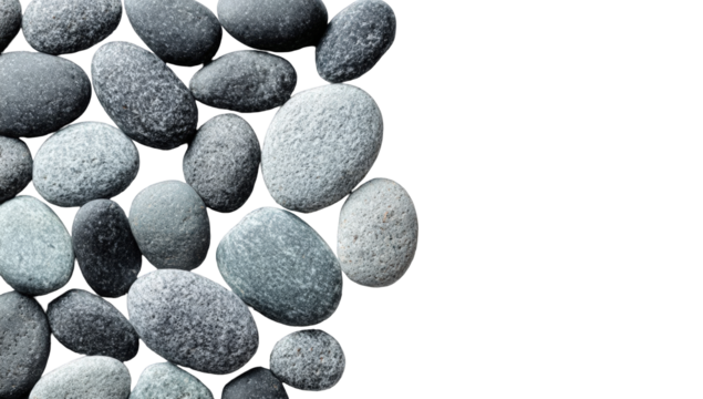 Smooth grey stones close-up