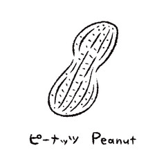 手描きのピーナッツ2_名称入_白黒