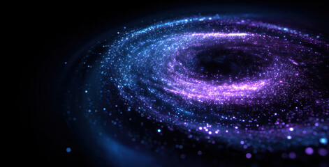 A vivid depiction of a spiral galaxy showcasing stars and cosmic elements in a stunning display of celestial beauty.