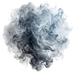 A cloud of gray smoke on a black background