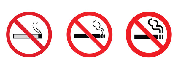 Set no smoking sign symbol illustration
