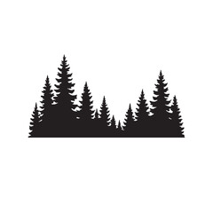 Obraz premium Tree line border silhouette vector illustration