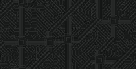 Confused circuit background on a black background.