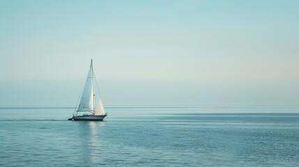 Fototapeta premium Mediterranean Adventure: Drone View of Sailboats Sailing on Blue Ocean Waves