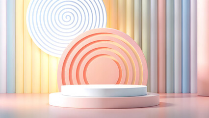 Fototapeta premium Abstract Minimalist Product Display with Pastel Gradient Background 