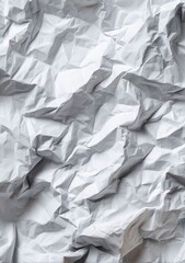 Fototapeta premium Close-up crumpled white paper texture