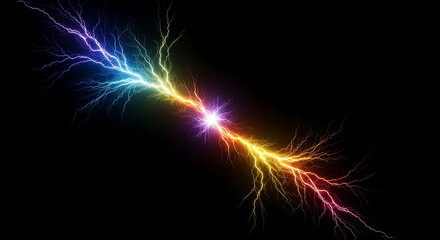 Colorful, abstract lightning bolt graphic design.