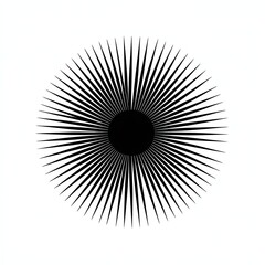 Black radiating lines from a central black circle