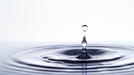 Macro Close-Up of Realistic Water Droplets: Transparent Drops, Blue Hues & Isolated White Background