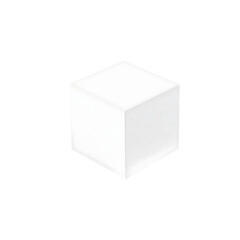 Fototapeta premium Ultra-minimalist design concept featuring a single pure white block or cube, a 3D graphic element isolated on a clean background