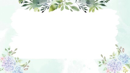 watercolor-style invitation card templates featuring a soft, pastel color palette with blue flowers, and green leaves, perfect for weddings, baby showers, or elegant events. - Powered by Adobe