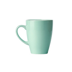 Mint Green Ceramic Mug on White Background - Simple Coffee Cup Mockup