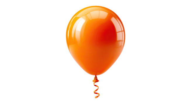 Vibrant Orange Balloon: A solitary, brightly colored orange balloon floats gracefully, its cheerful hue capturing the essence of celebration and joy.