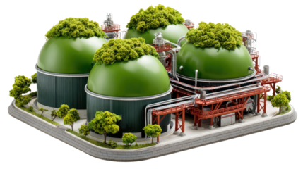 Eco-Friendly Factory: A model of an eco-friendly factory shows green energy in practice, signifying sustainable industrial processes.