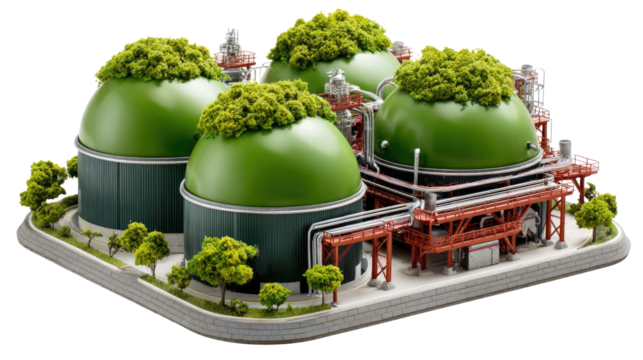 Eco-Friendly Factory: A model of an eco-friendly factory shows green energy in practice, signifying sustainable industrial processes.